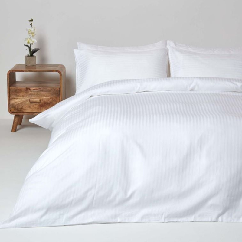 Kapas 40s 250 thread count 1cm satin stripe hotel flat sheets set