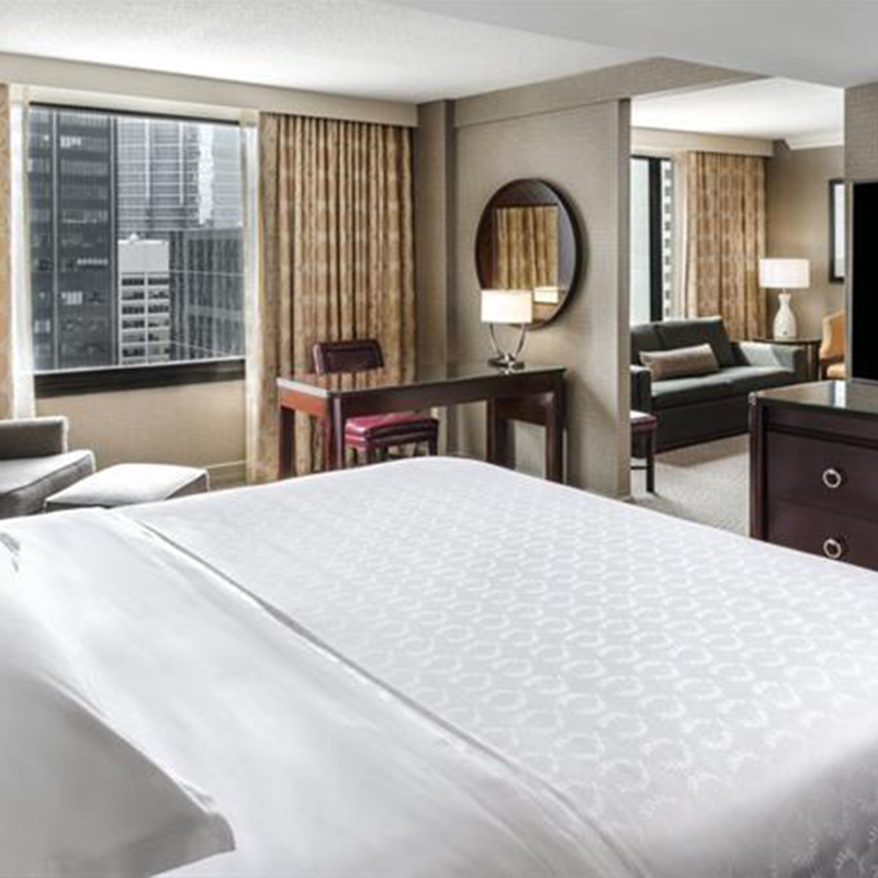 White 300 Thread Count Cotton Pure Sateen Jacquard Hotel Bedsheets Set
