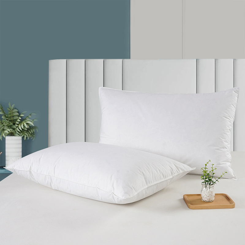 Kapas 233t shell percale 50% itik putih bawah bantal bulu untuk hotel