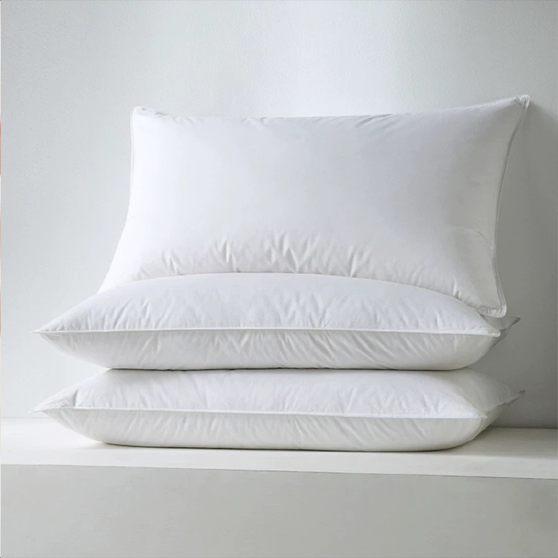 Kapas 233t shell percale 50% itik putih bawah bantal bulu untuk hotel