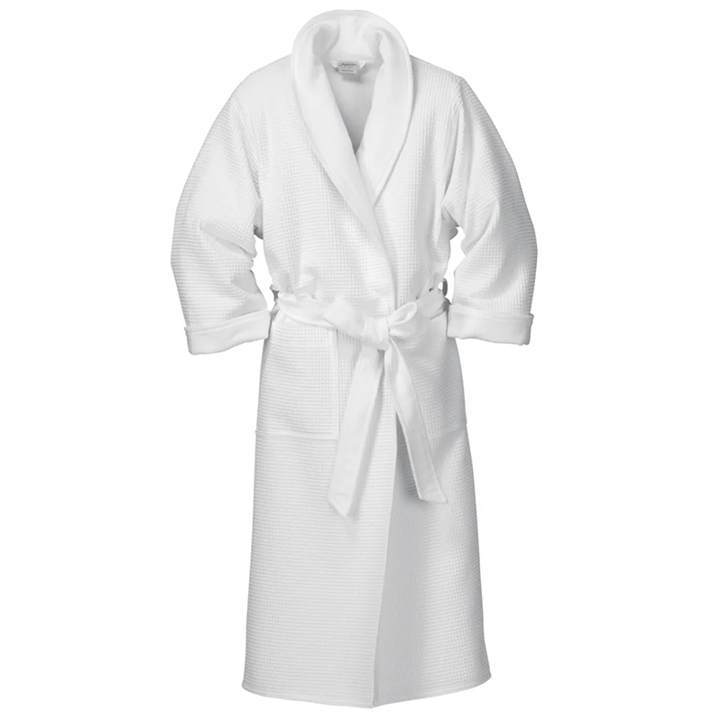 100 % kapas putih 400gsm lapisan double terry terry waffle jubah untuk hotel