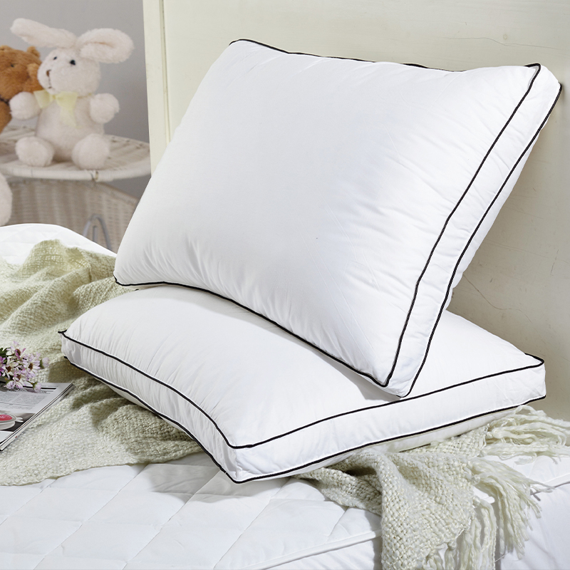 Kapas putih turun-alternatif microfiber 5cm gusset hotel bantal