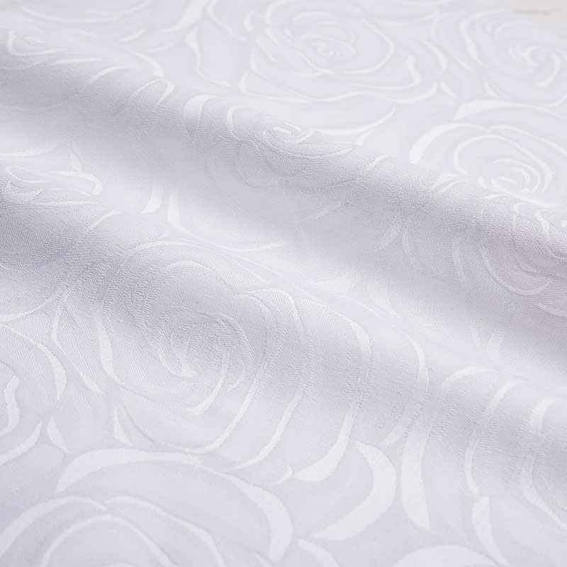 Kain Kain Kain Putih Kain Satin Jacquard Rose Flower